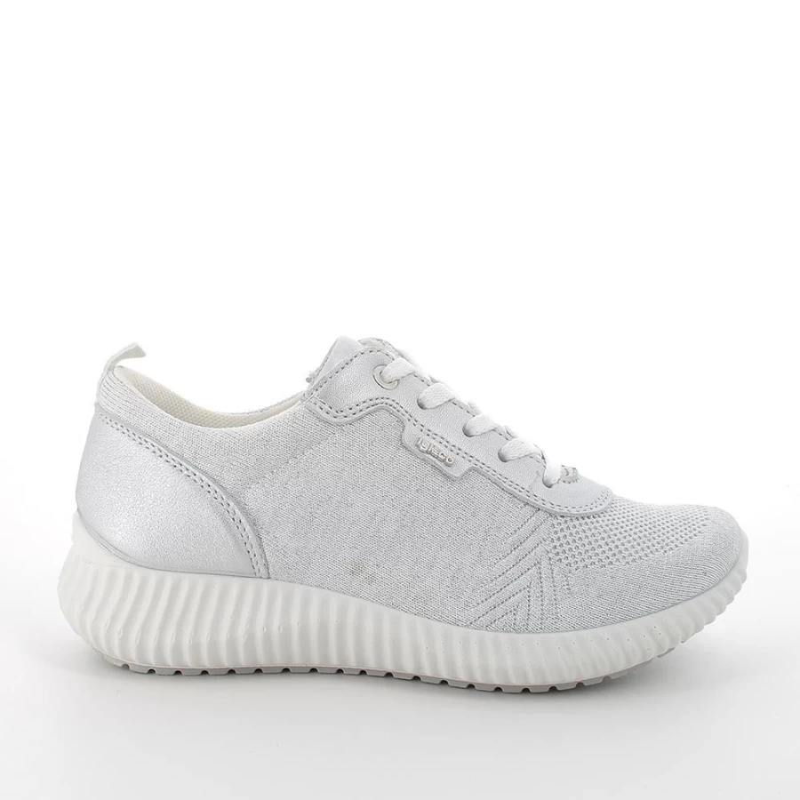"Igi&Co Women's White-Silver Sneaker Sock Shoes"