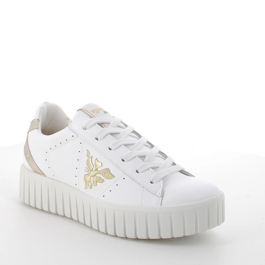 "Igi&Co Women's White and Gold Sneakers - Fashionable Ladies Athletic Shoes"
