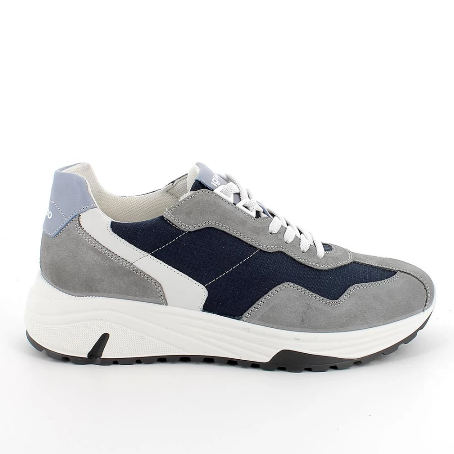 Igi&Co Men's Grey-Blue Sneakers - Casual Athletic Shoes for Men