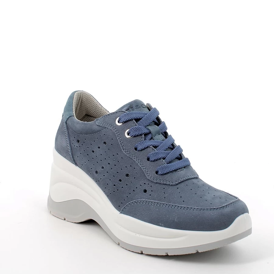 "Igi&Co Women's Leather Wedge Sneakers - Stylish & Comfortable Avio Collection"