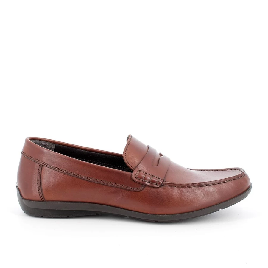 "Igi&Co Men's Cognac Leather Moccasin Shoes"