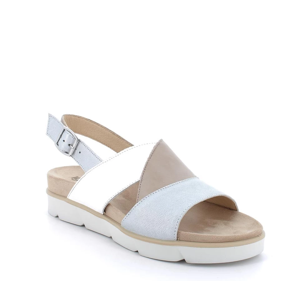 "Igi&Co Women's Leather Sandals in Silver-White"