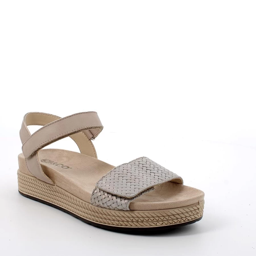 "Igi&Co Women's Platinum-Beige Leather Sandals"