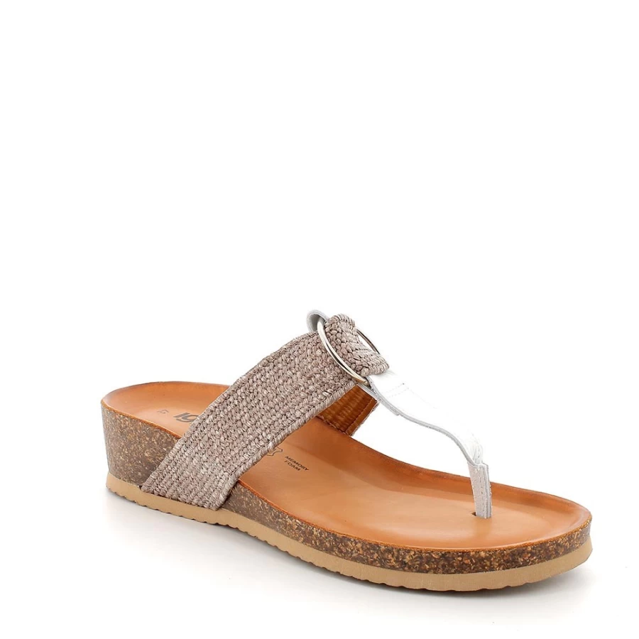 "Igi&Co Women's White Leather Flip Flop Sandals"